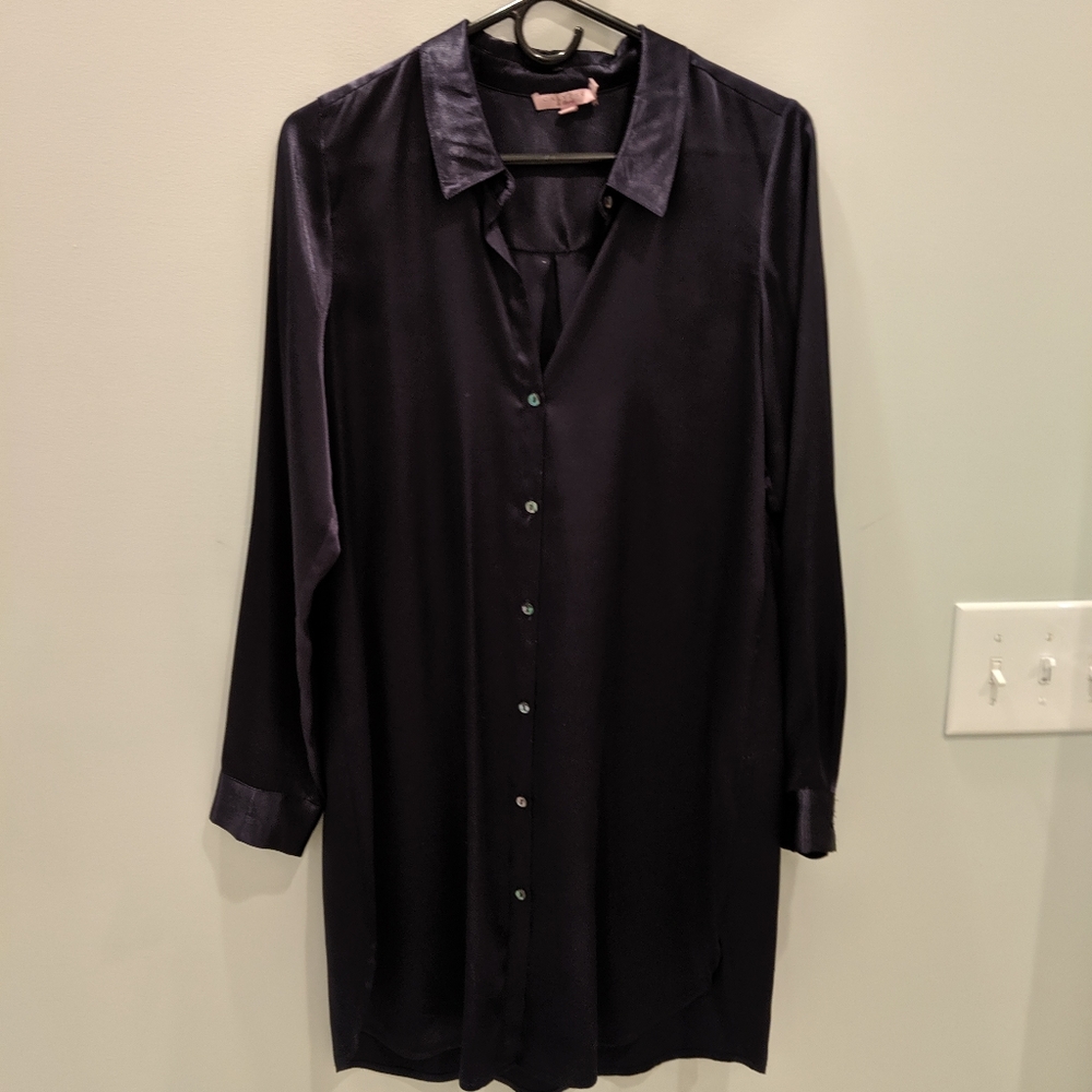 Navy Calypso button down tunic